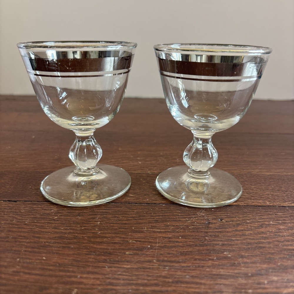 Libbey Glass Company‎ Moonmist Liquor Cocktail Glass Set Of 2